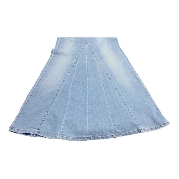 VTG Route 66 Original Clothing Co Denim Maxi Skirt 5/6 Light Wash Flared Panel - Picture 6 of 13